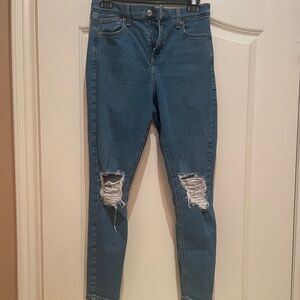 Top Shop Jamie Distressed Skinny Jean 30 X 30